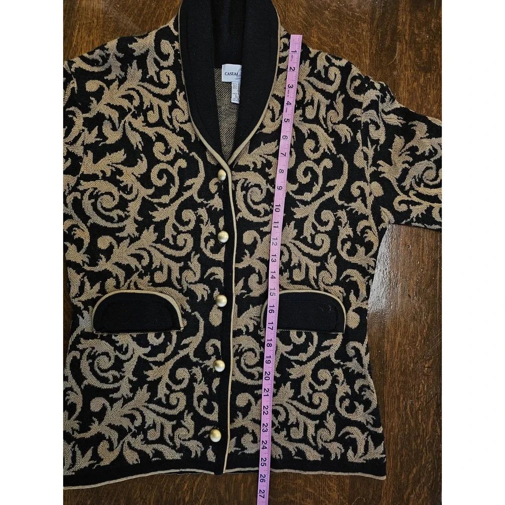 Vintage Casual Corner‎ Sweater Womens Medium Knit Button Jacket Wool 90s - Picture 5 of 7